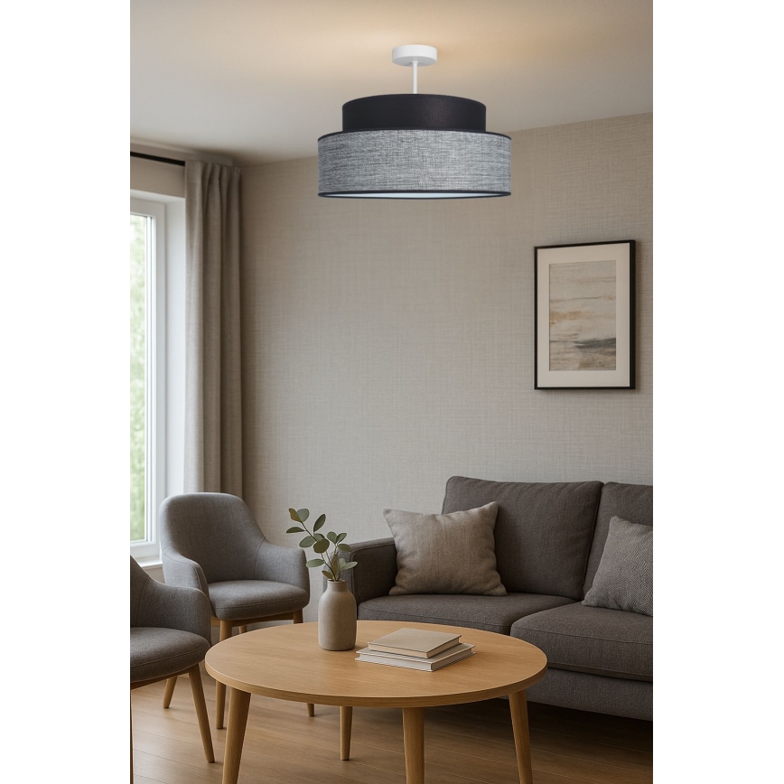 Prisadený luster GRACE 1xE27/60W/230V čierna/šedá