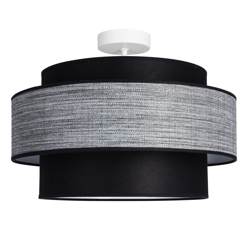 Prisadený luster GRACE 1xE27/60W/230V čierna/šedá