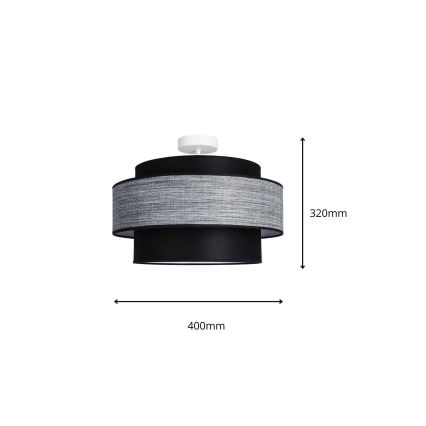 Prisadený luster GRACE 1xE27/60W/230V čierna/šedá