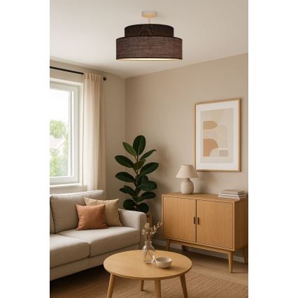 Prisadený luster GRACE 1xE27/60W/230V hnedá/béžová