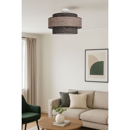 Prisadený luster GRACE 1xE27/60W/230V hnedá/béžová