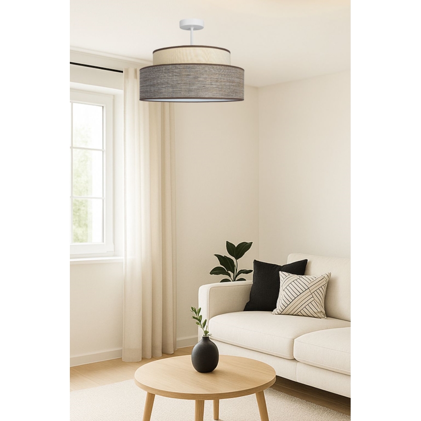 Prisadený luster GRACE 1xE27/60W/230V krémová/hnedá