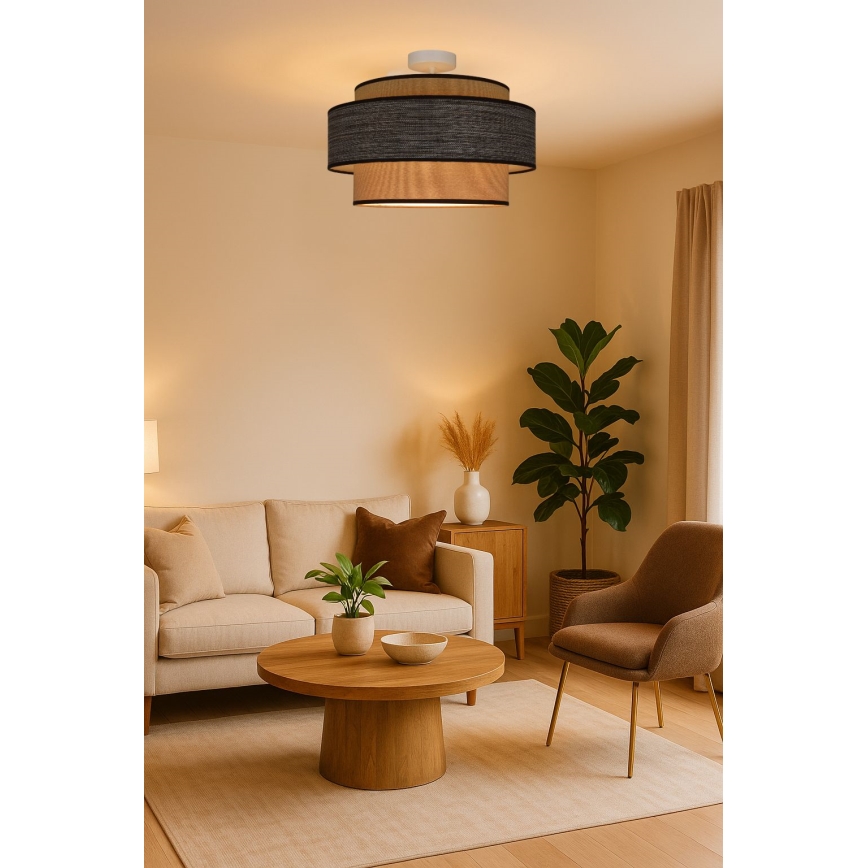 Prisadený luster GRACE 1xE27/60W/230V krémová/hnedá