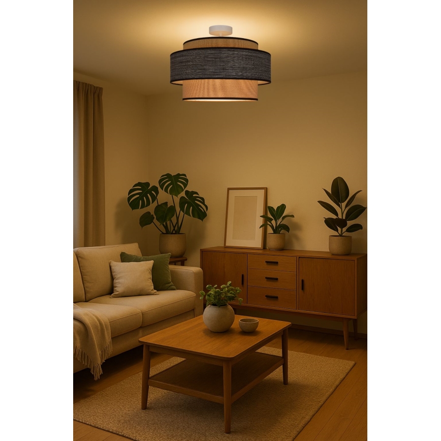 Prisadený luster GRACE 1xE27/60W/230V krémová/hnedá