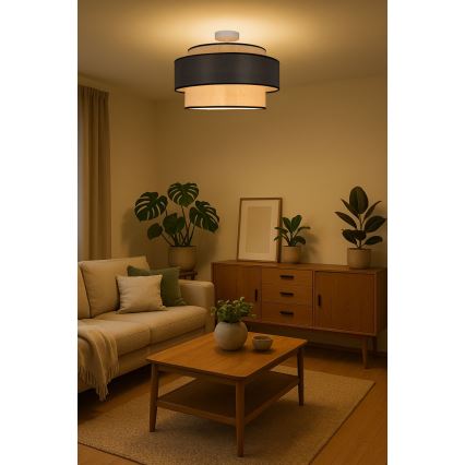 Prisadený luster GRACE 1xE27/60W/230V krémová/šedá
