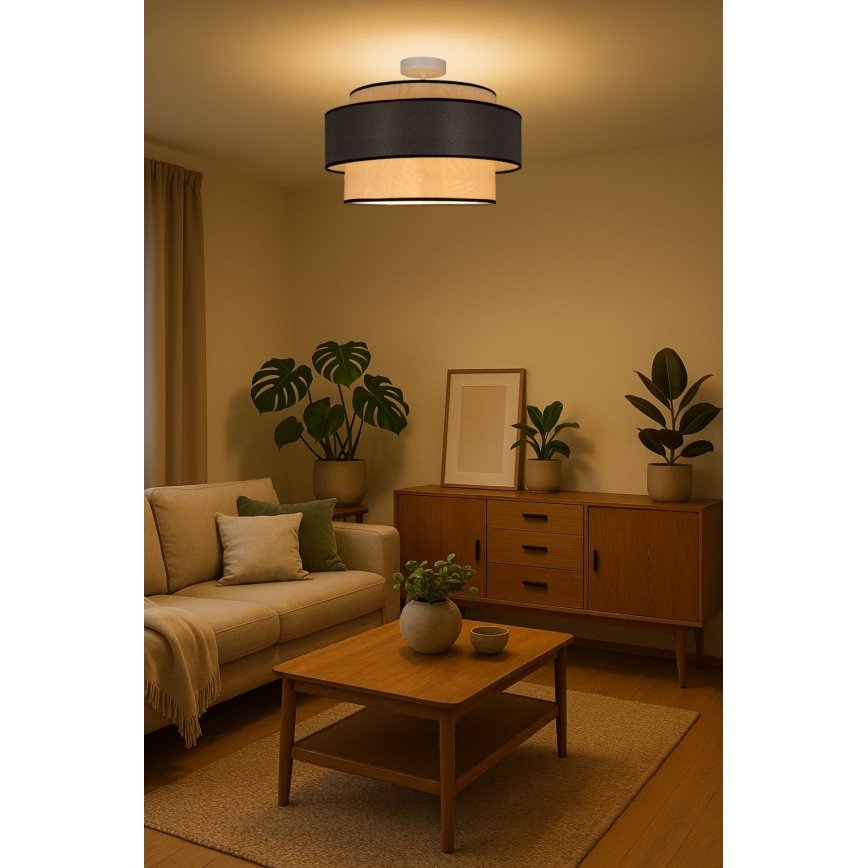 Prisadený luster GRACE 1xE27/60W/230V krémová/šedá