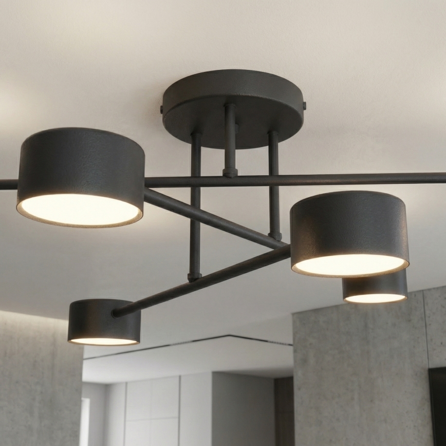 Prisadený luster HALO 6xGX53/10W/230V čierny
