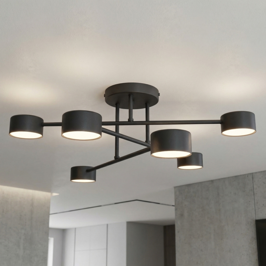Prisadený luster HALO 6xGX53/10W/230V čierny