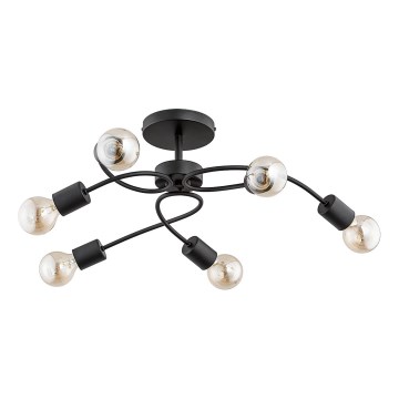 Prisadený luster HELIX 6xE27/15W/230V čierny