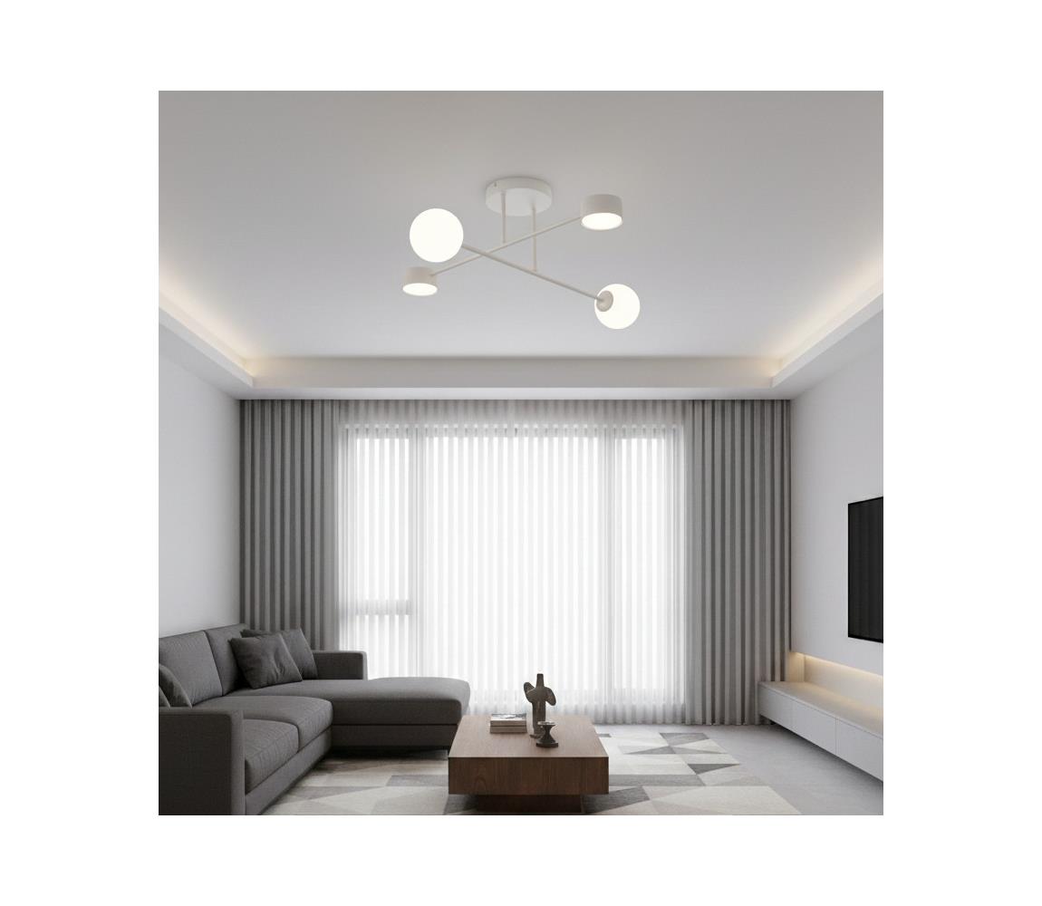 EMIBIG Prisadený luster HOLON 2xG9/8W/230V + 2xGX53/12W biela 1559/4