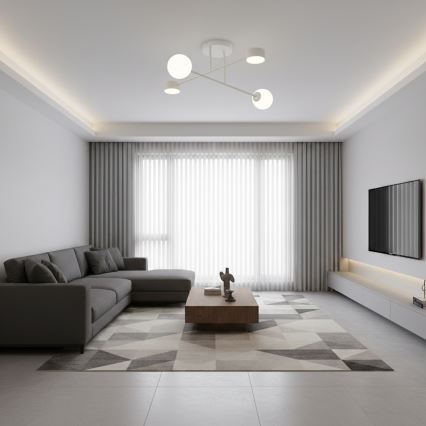 Prisadený luster HOLON 2xG9/8W/230V + 2xGX53/12W šedý