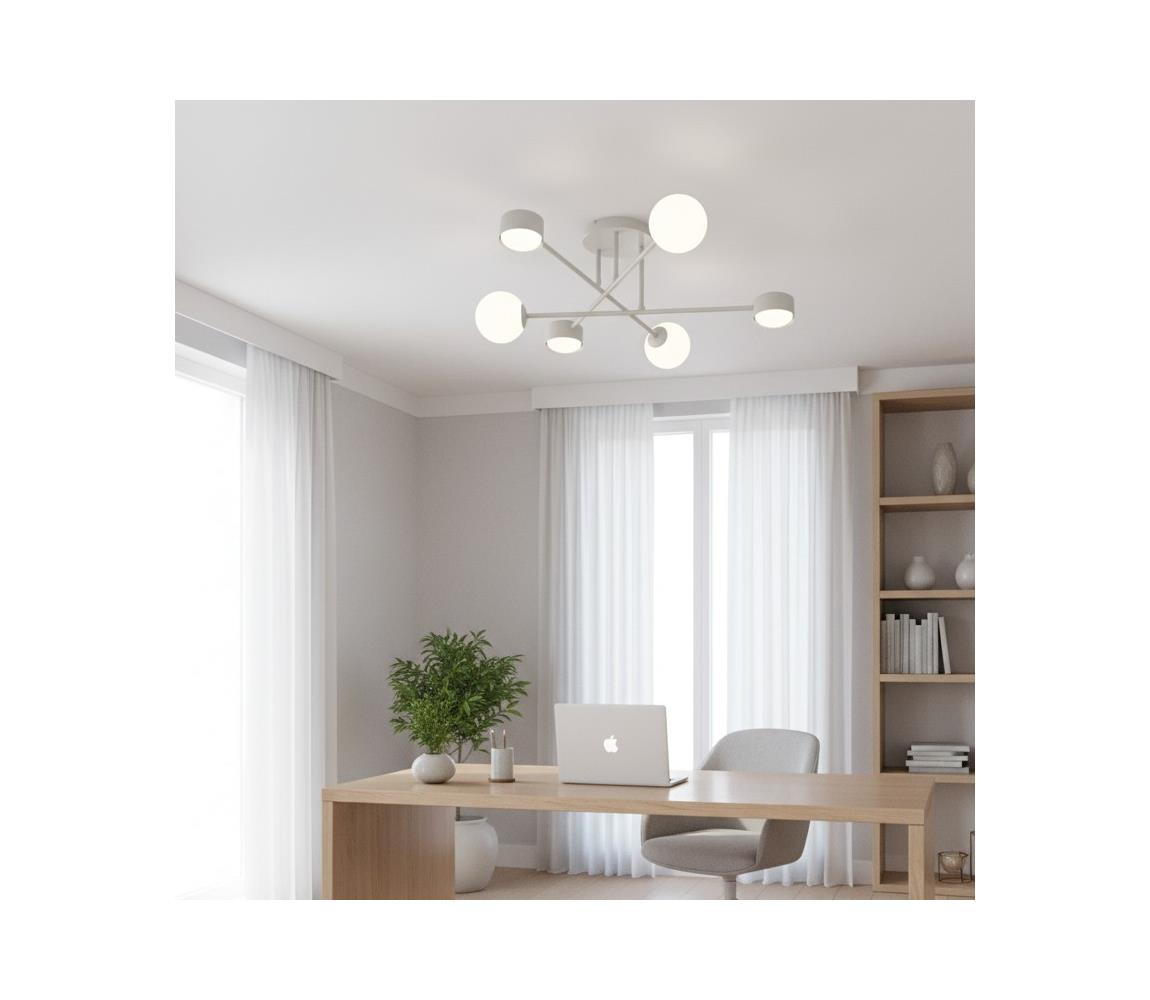 EMIBIG Prisadený luster HOLON 3xG9/8W/230V + 3xGX53/12W biela 1559/6