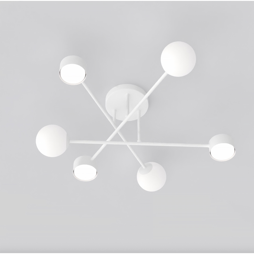 Prisadený luster HOLON 3xG9/8W/230V + 3xGX53/12W biela