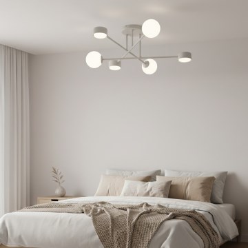 Prisadený luster HOLON 3xG9/8W/230V + 3xGX53/12W sivý