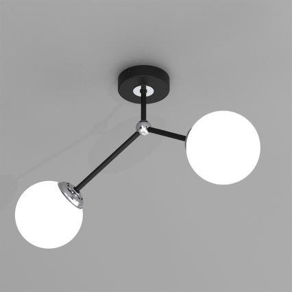 Prisadený luster JOY 2xE14/40W/230V čierna/lesklý chróm