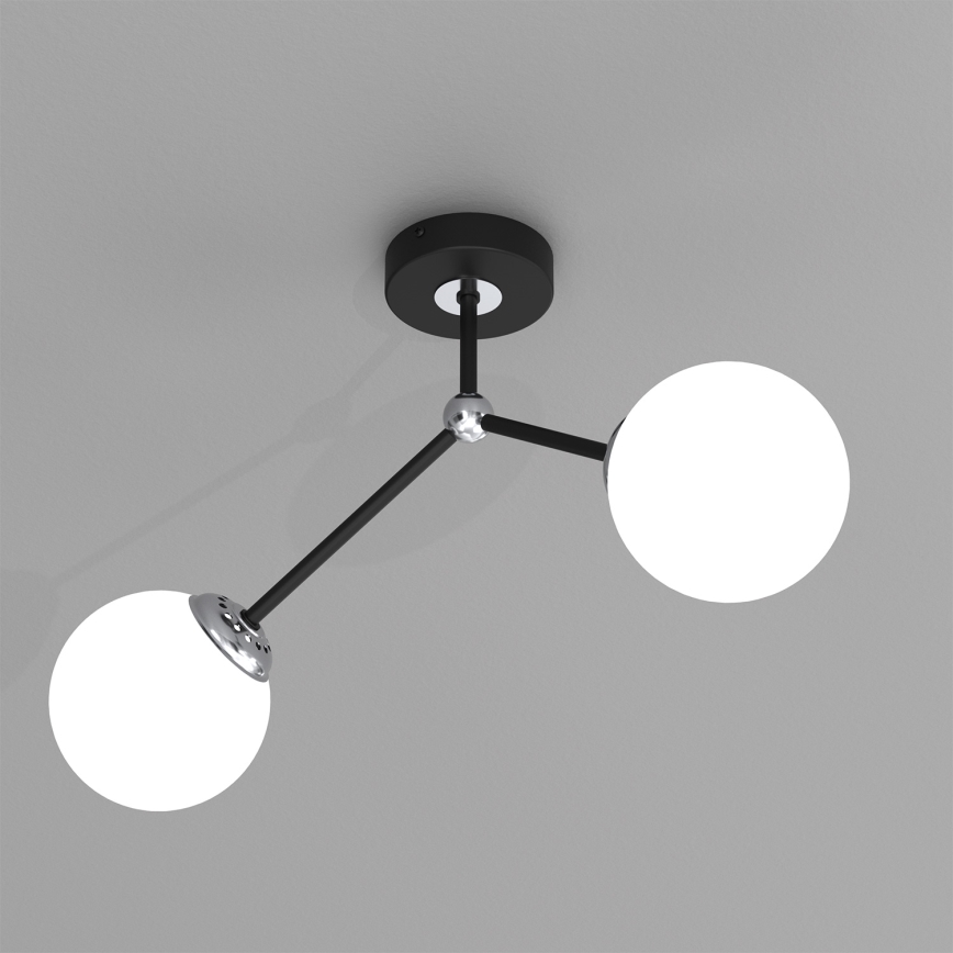 Prisadený luster JOY 2xE14/40W/230V čierna/lesklý chróm