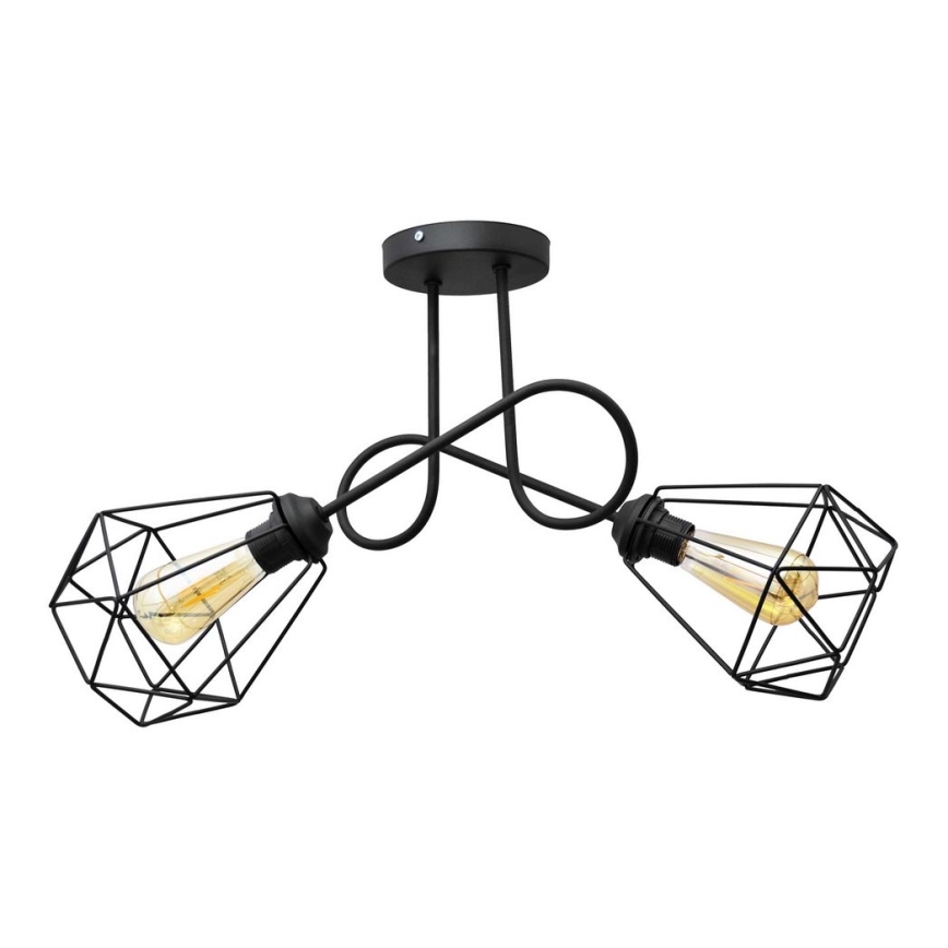 Prisadený luster KARO 2xE27/15W/230V čierna