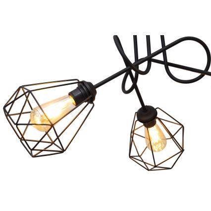 Prisadený luster KARO 3xE27/15W/230V čierna