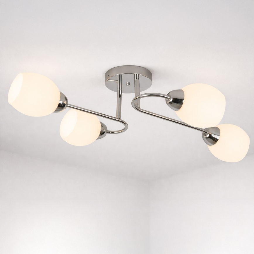 Prisadený luster KING 4xE27/15W/230V lesklý chróm
