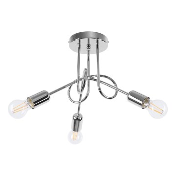 Prisadený luster LOOP 3xE27/15W/230V lesklý chróm