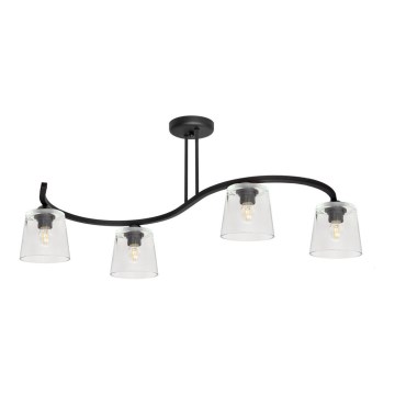 Prisadený luster LUCEA 4xE27/15W/230V čierna/číra