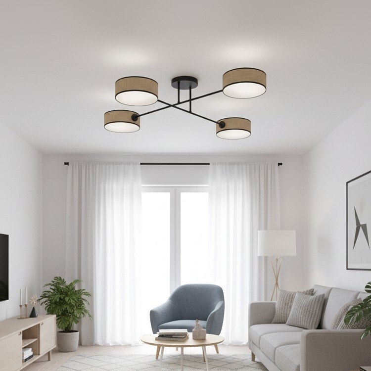 Prisadený luster MAGA 4xE14/10W/230V béžový