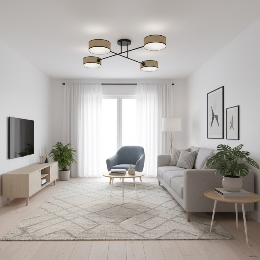 Prisadený luster MAGA 4xE14/10W/230V béžový