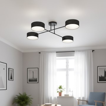 Prisadený luster MAGA 4xE14/10W/230V čierny