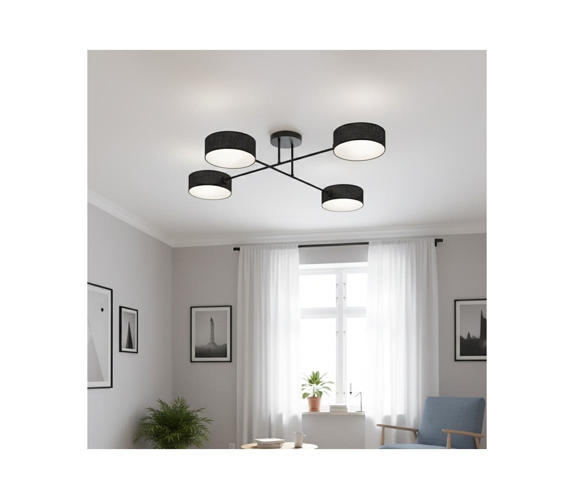 EMIBIG Prisadený luster MAGA 4xE14/10W/230V čierny 1568/4
