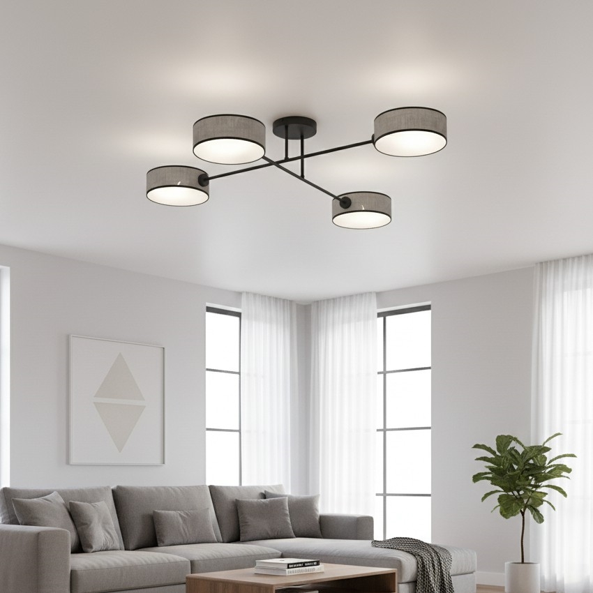 Prisadený luster MAGA 4xE14/10W/230V sivý