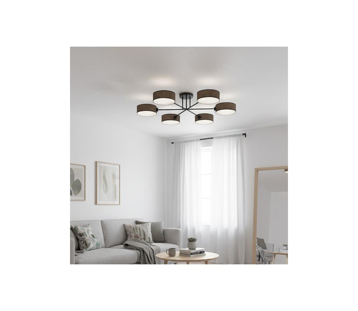 EMIBIG Prisadený luster MAGA 6xE14/10W/230V hnedý 1569/6