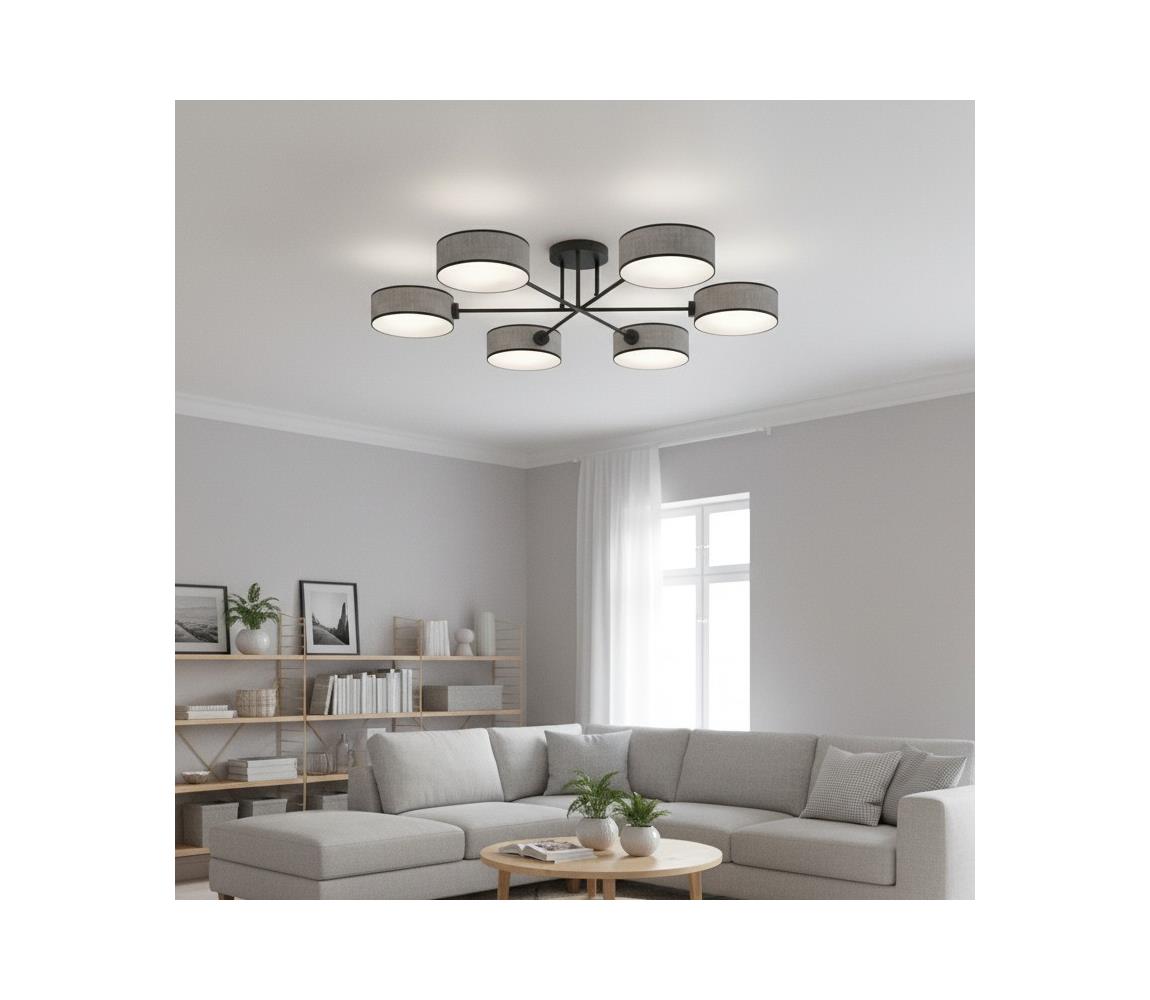 EMIBIG Prisadený luster MAGA 6xE14/10W/230V sivý 1570/6
