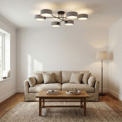 Prisadený luster MAGA 6xE14/10W/230V sivý