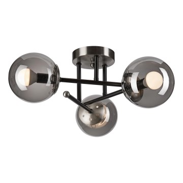 Prisadený luster MALENA 3xE14/5W/230V čierna/dymová