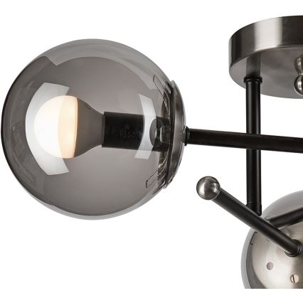 Prisadený luster MALENA 3xE14/5W/230V čierna/dymová