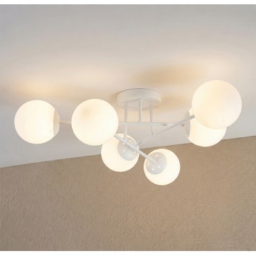 Prisadený luster MALENA 6xE14/5W/230V biela