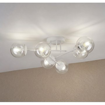 Prisadený luster MALENA 6xE14/5W/230V biely/číry