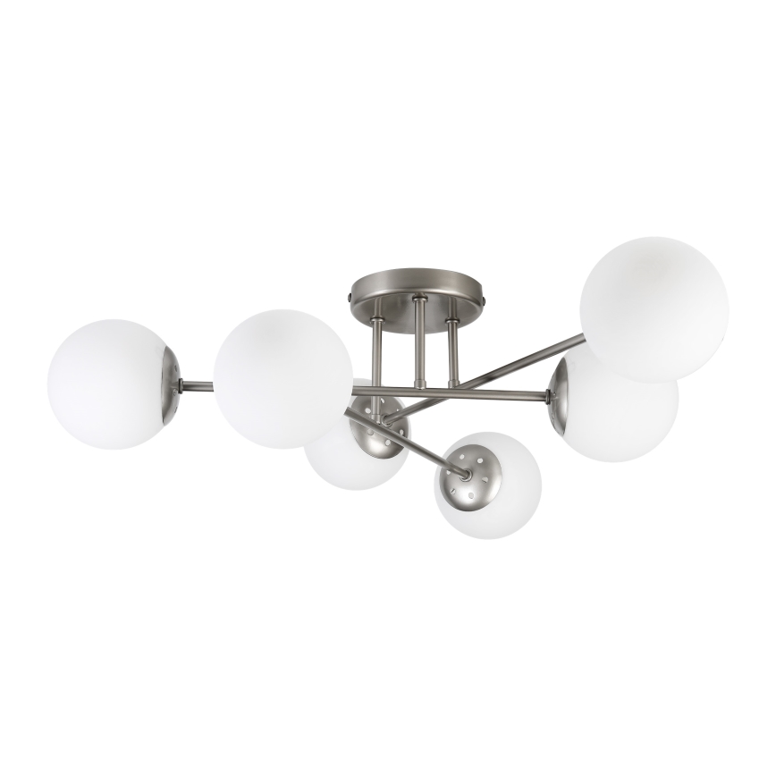 Prisadený luster MALENA 6xE14/5W/230V matný chróm/biela