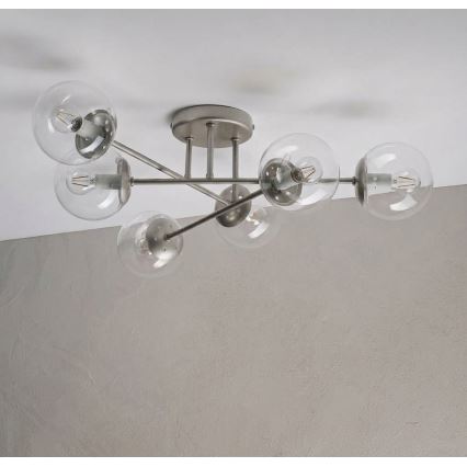 Prisadený luster MALENA 6xE14/5W/230V matný chróm/číre