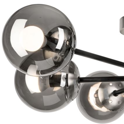 Prisadený luster MALENA 6xE14/5W/230V matný chróm/dymová