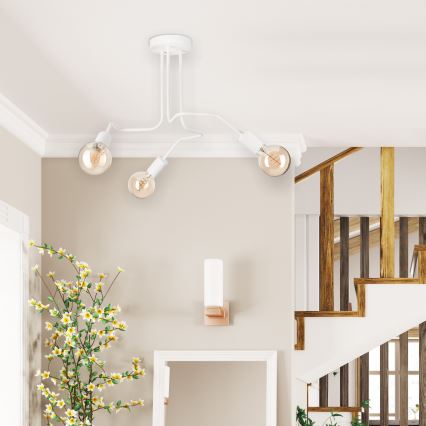 Prisadený luster MATYLDA 3xE27/60W/230V biela