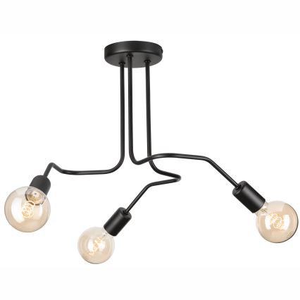 Prisadený luster MATYLDA 3xE27/60W/230V čierna