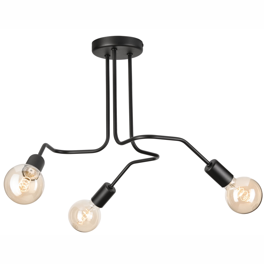 Prisadený luster MATYLDA 3xE27/60W/230V čierna