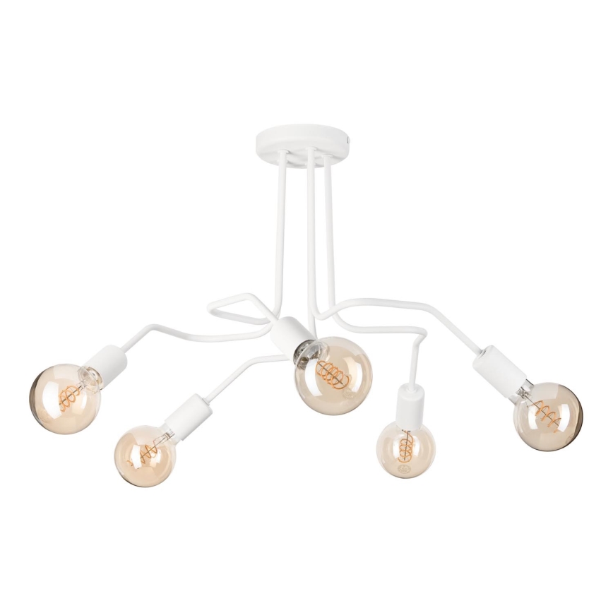 Prisadený luster MATYLDA 5xE27/60W/230V biela