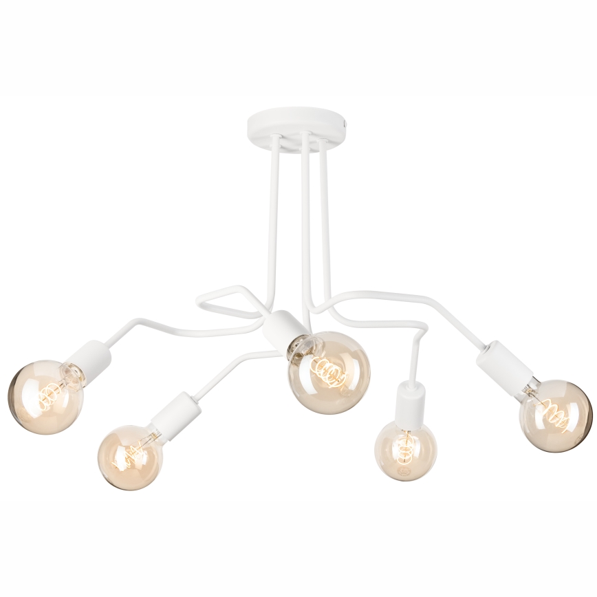 Prisadený luster MATYLDA 5xE27/60W/230V biela