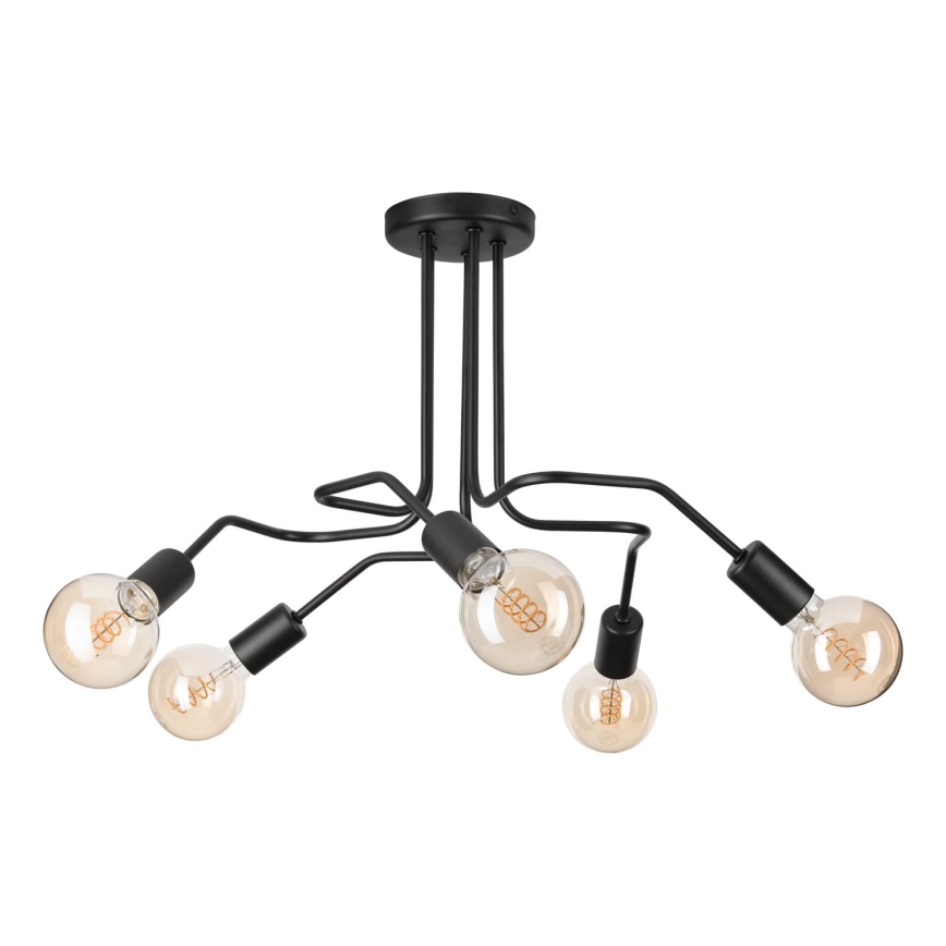 Prisadený luster MATYLDA 5xE27/60W/230V čierna