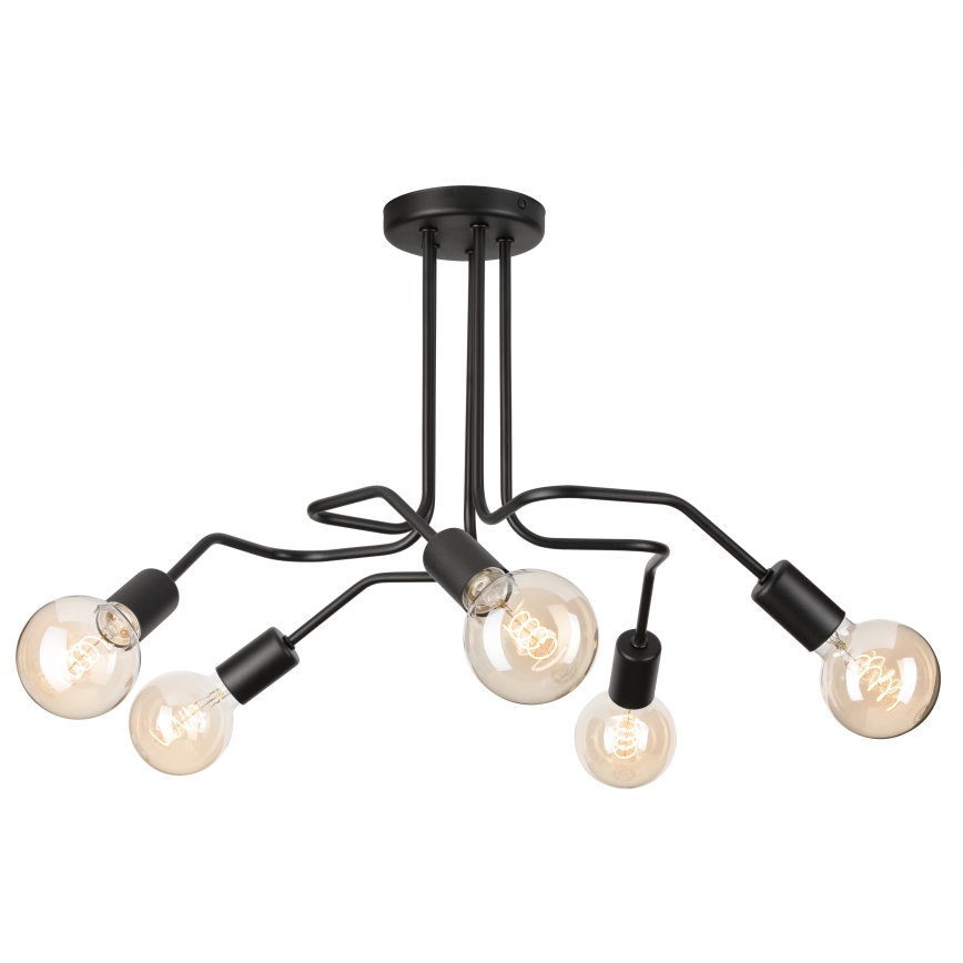 Prisadený luster MATYLDA 5xE27/60W/230V čierna