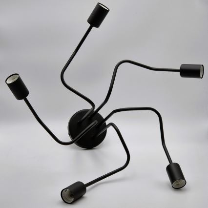 Prisadený luster MATYLDA 5xE27/60W/230V čierna