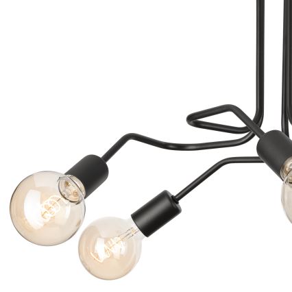 Prisadený luster MATYLDA 5xE27/60W/230V čierna