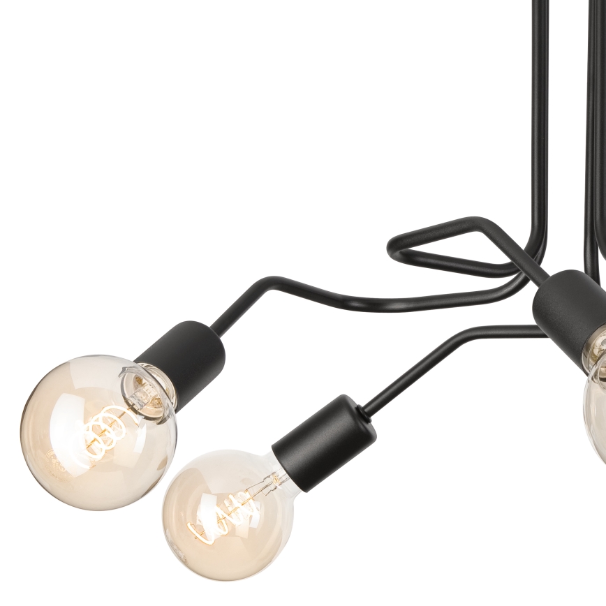 Prisadený luster MATYLDA 5xE27/60W/230V čierna